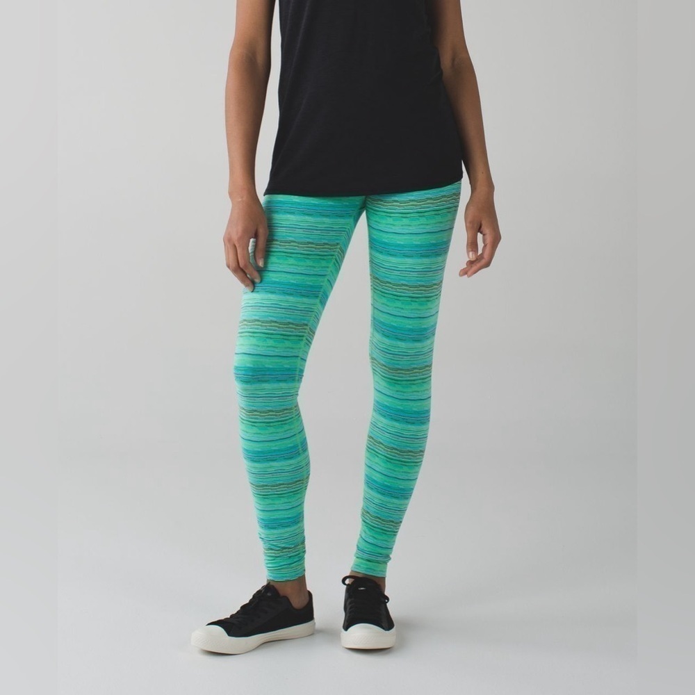 Lululemon Wunder Under Pant Space Dye Twist Dragonfly Naval Blue Green Sz 4 Rare